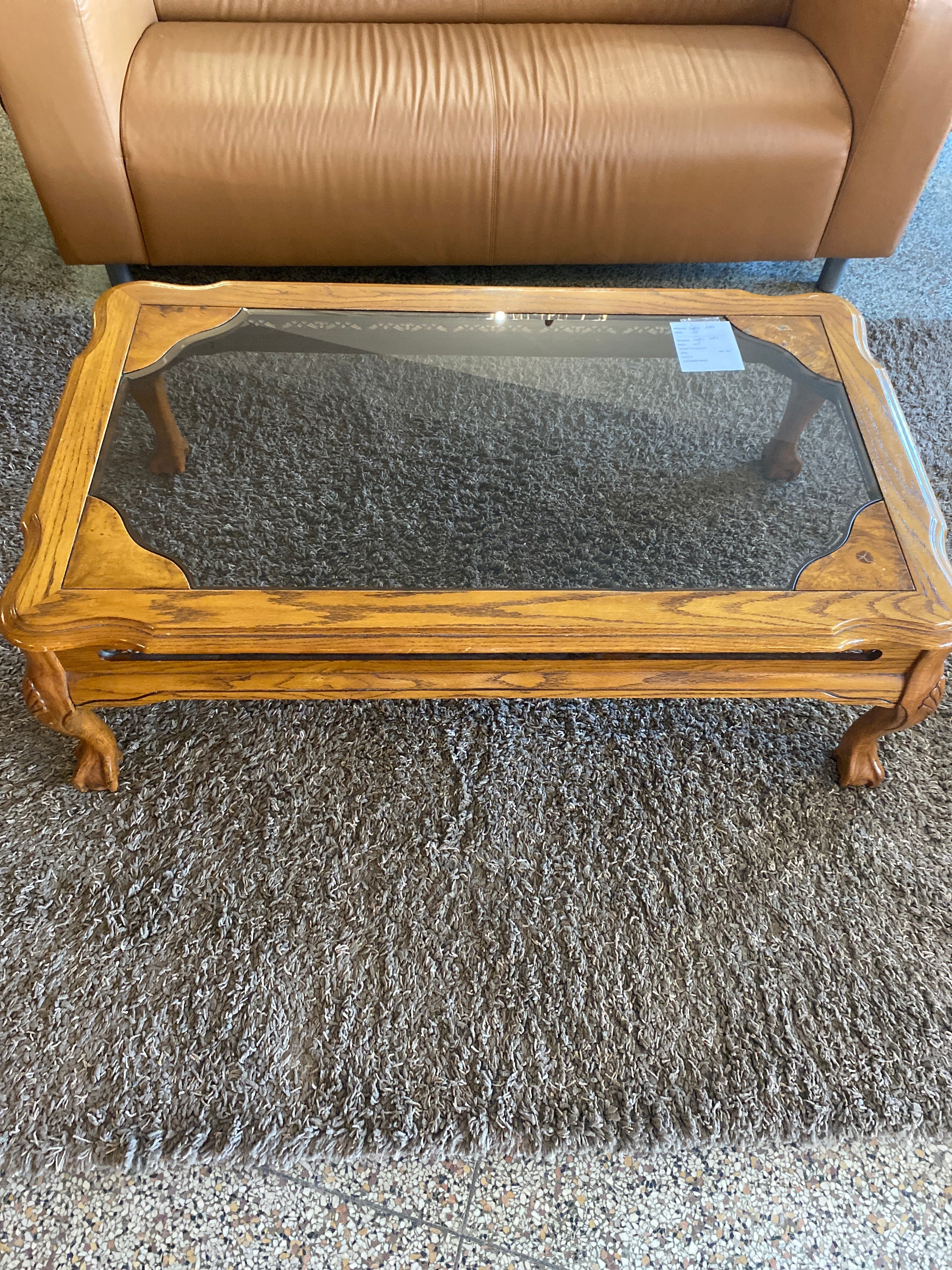 Coffee table with black glass