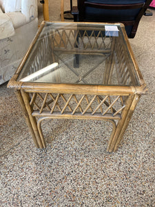 Bamboo glass topped table