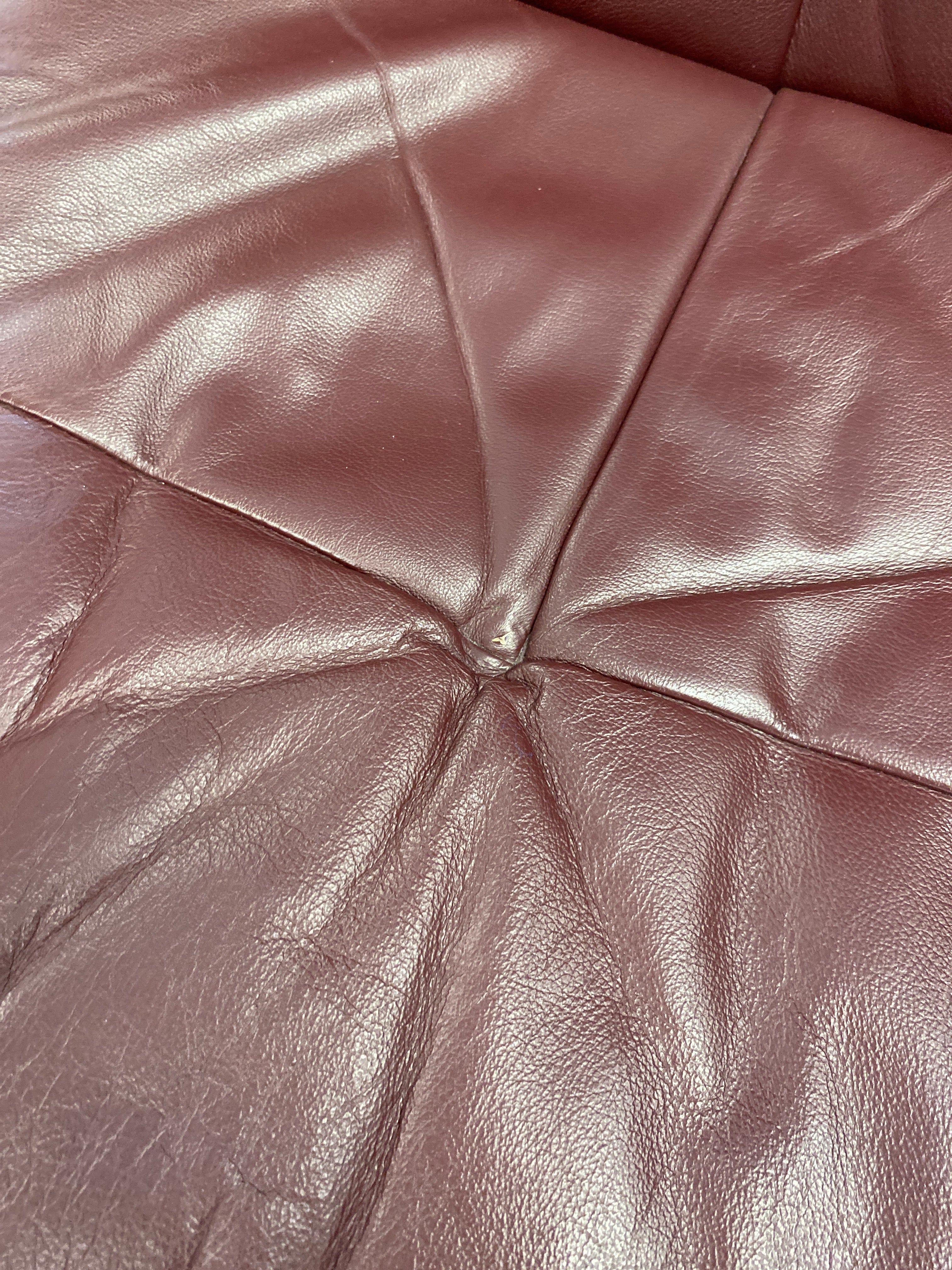 Burgundy chair + stool