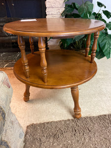 Round maple end table