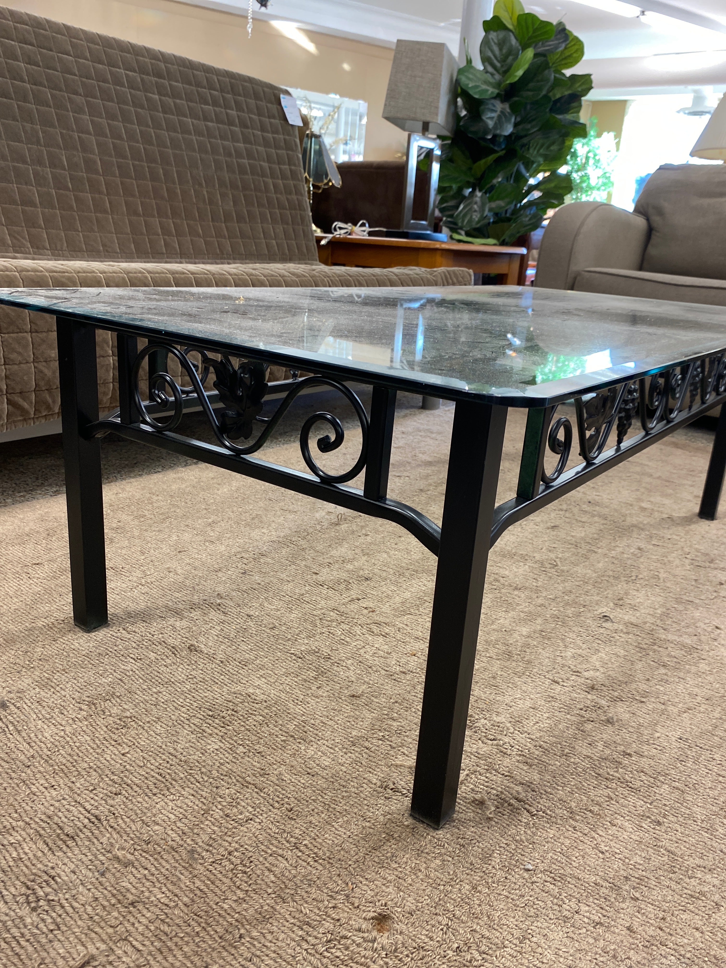 Black base coffee table