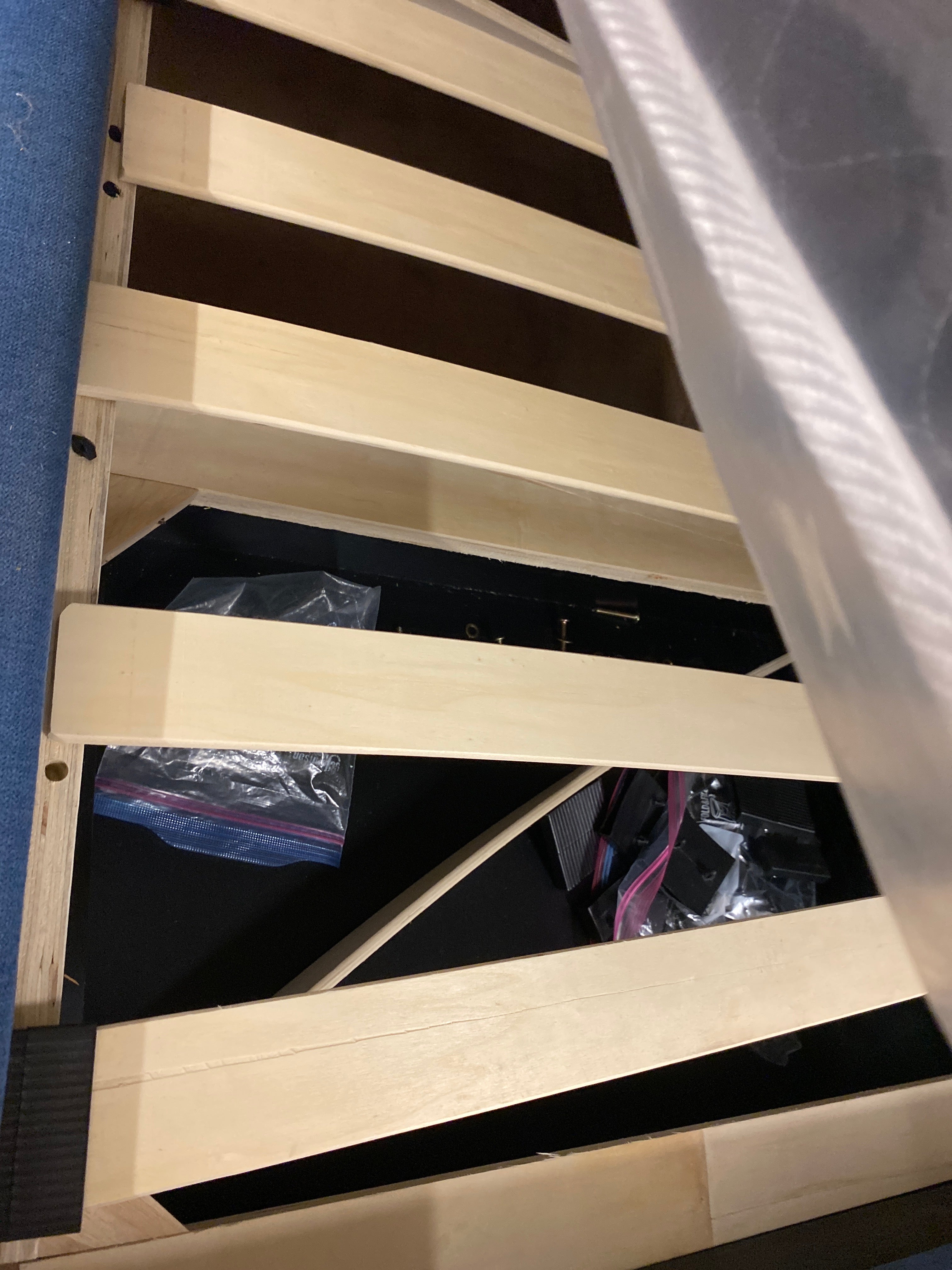 Blue Q size platform bed frame