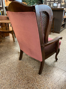 Pink wingback chair