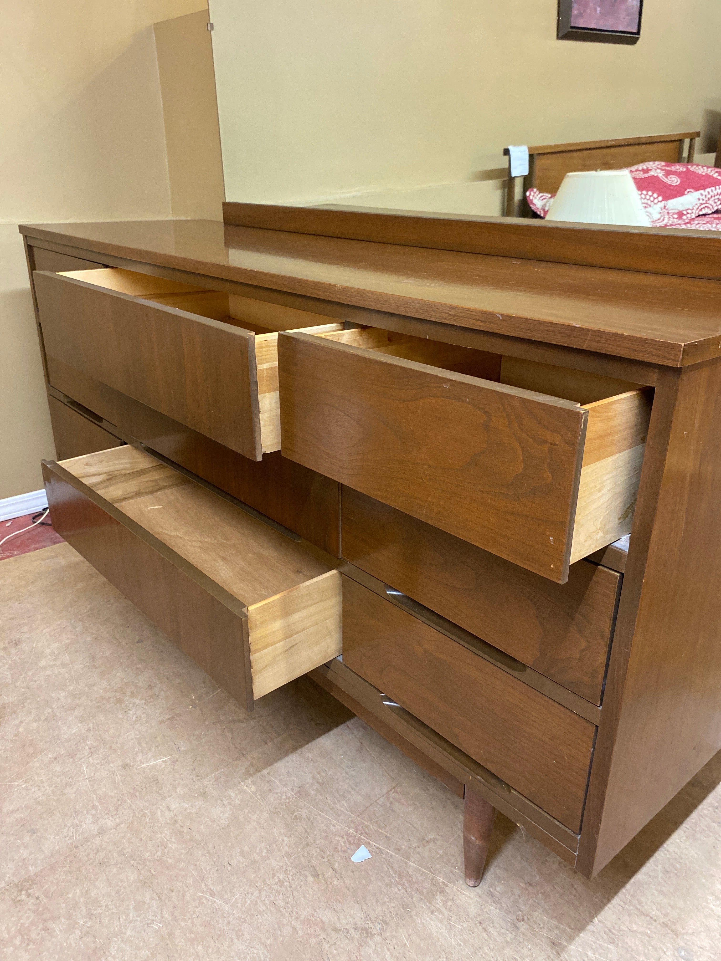 MCM walnut dresser / mirror