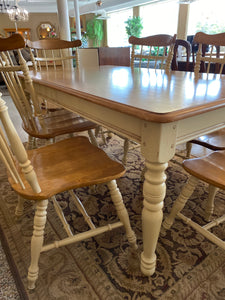 Maple cream painted table and 6 chairs