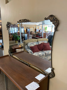 Brass framed mirror