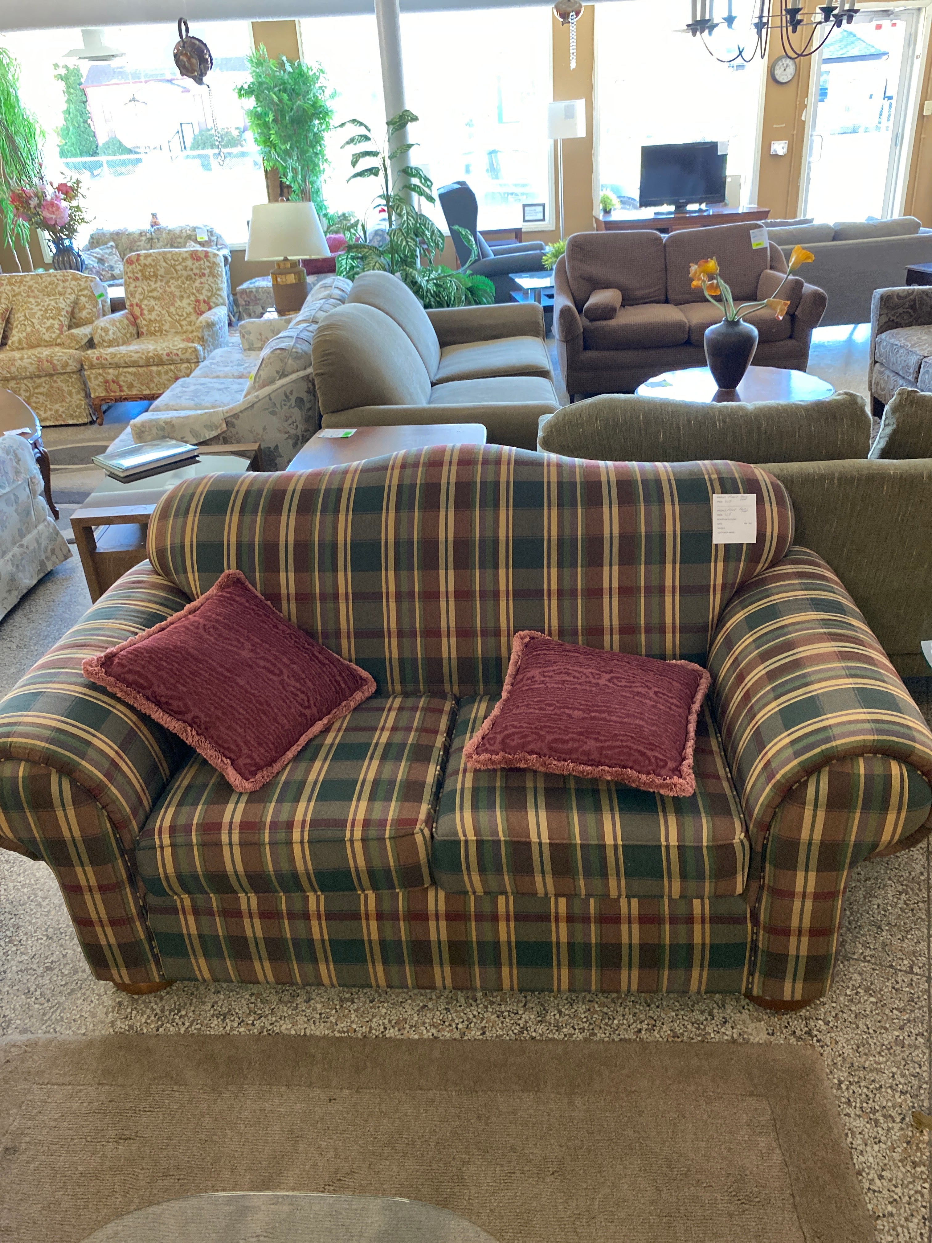 Plaid loveseat