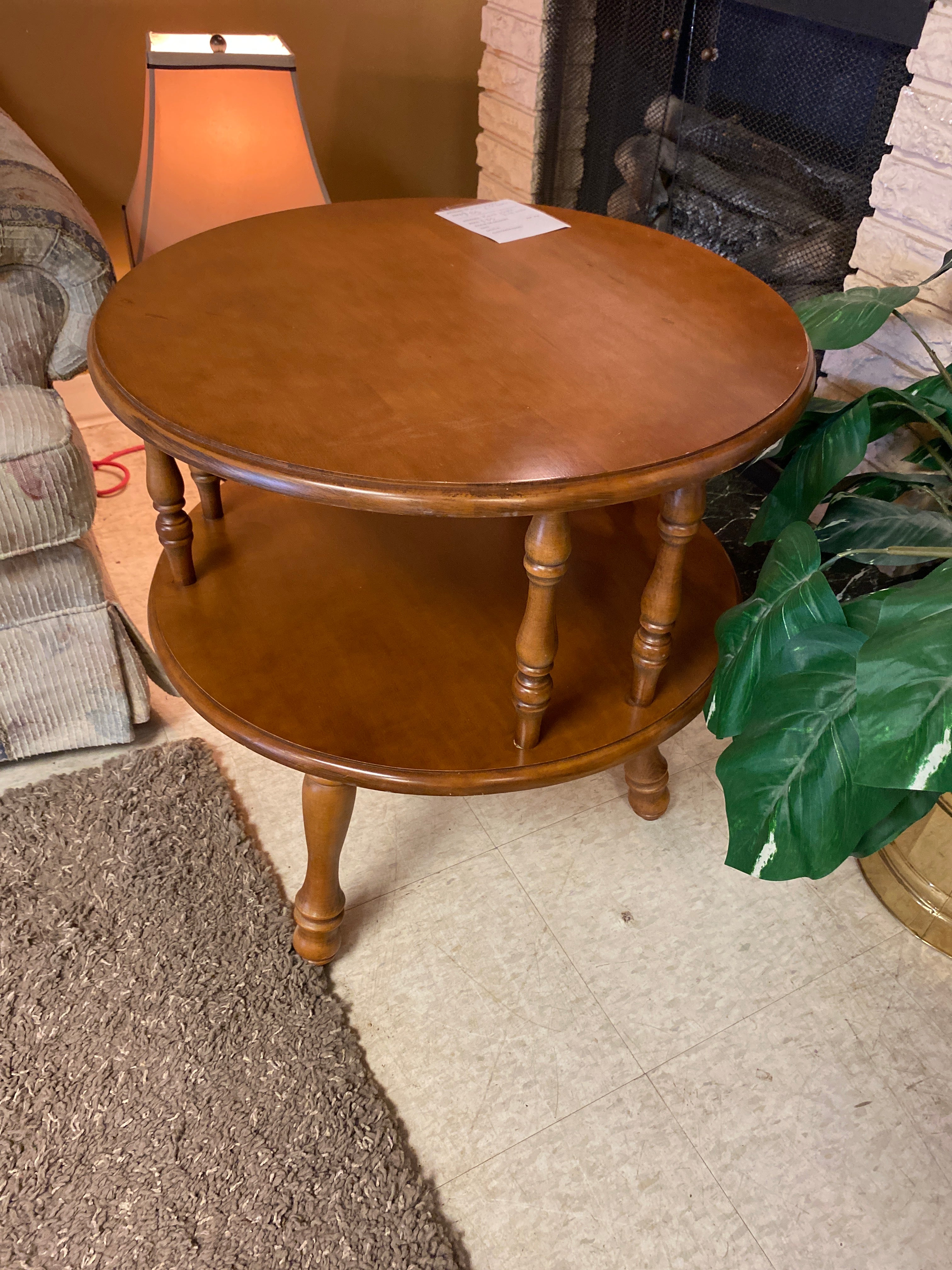 Round maple end table