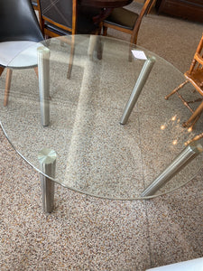 Round glass top table