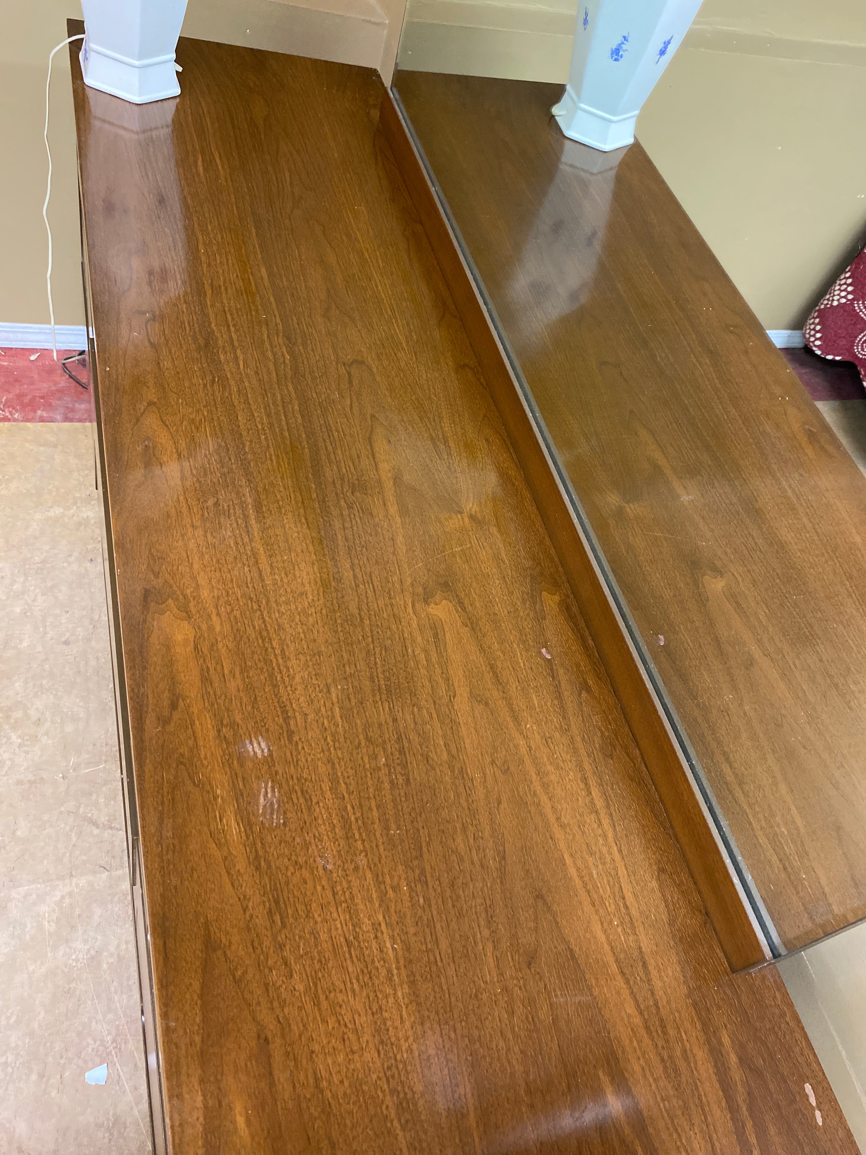 MCM walnut dresser / mirror
