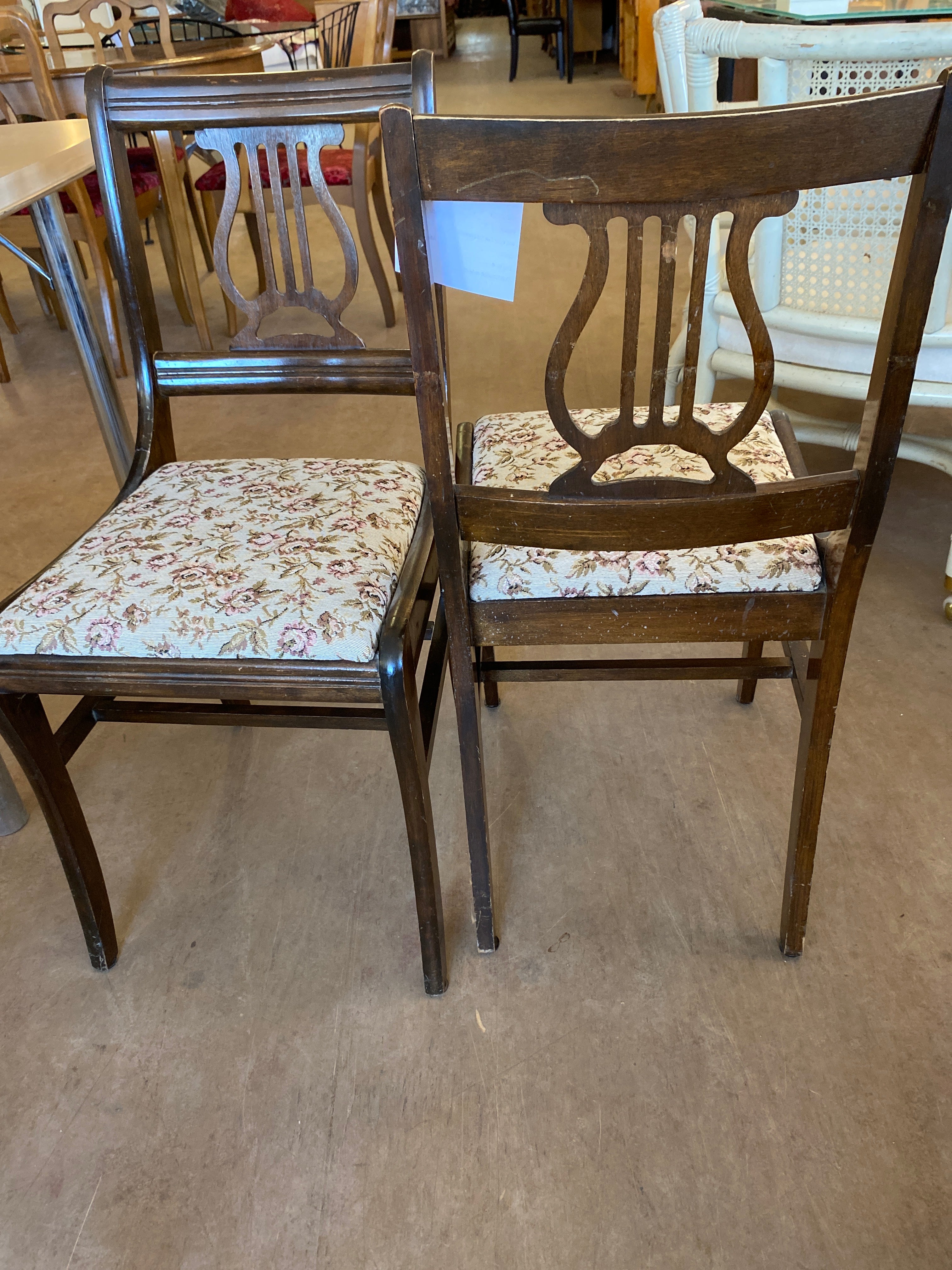 4 floral seats chairs