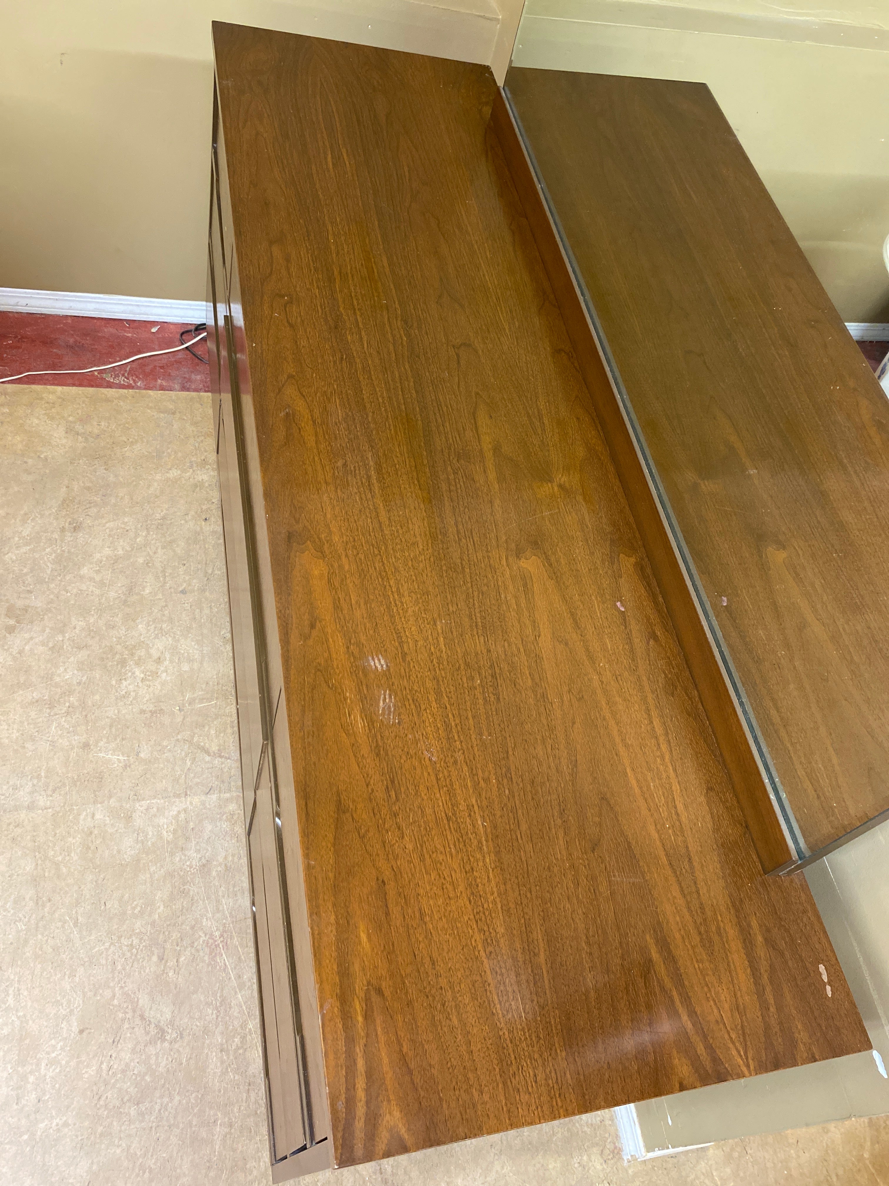 MCM walnut dresser / mirror