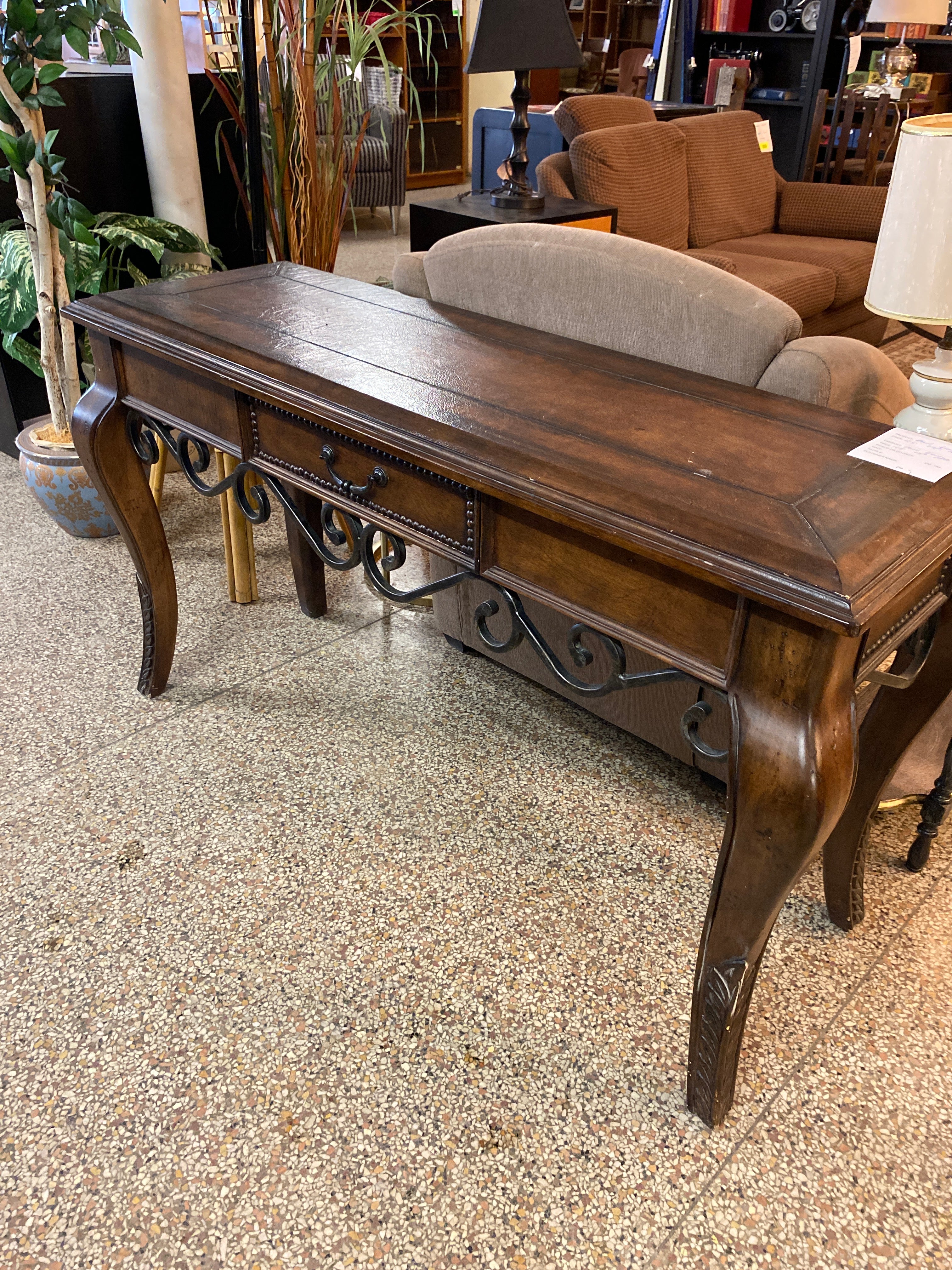 Dark brown sofa table