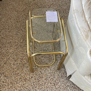MCM 2 pc brass end tables