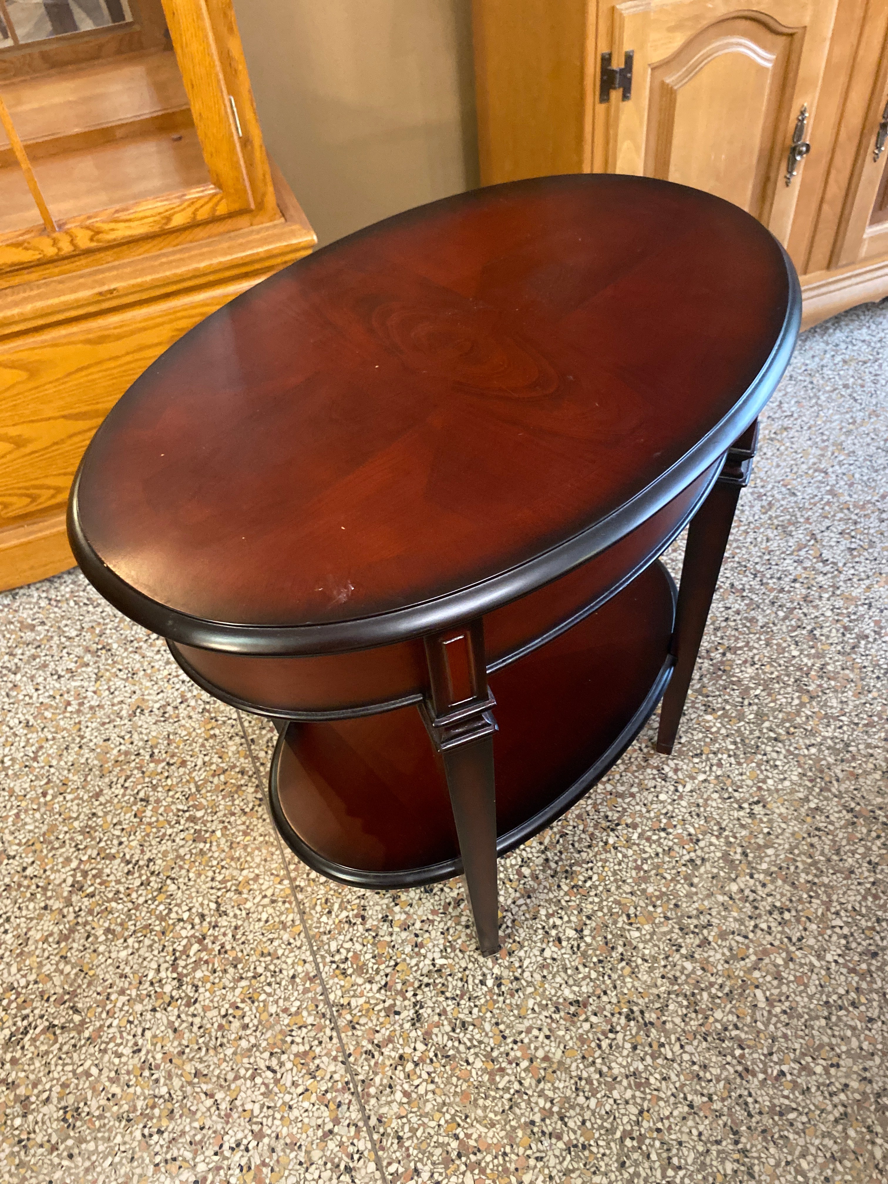 Oval dark side table