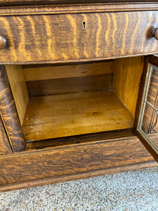 Antique hutch with mirror