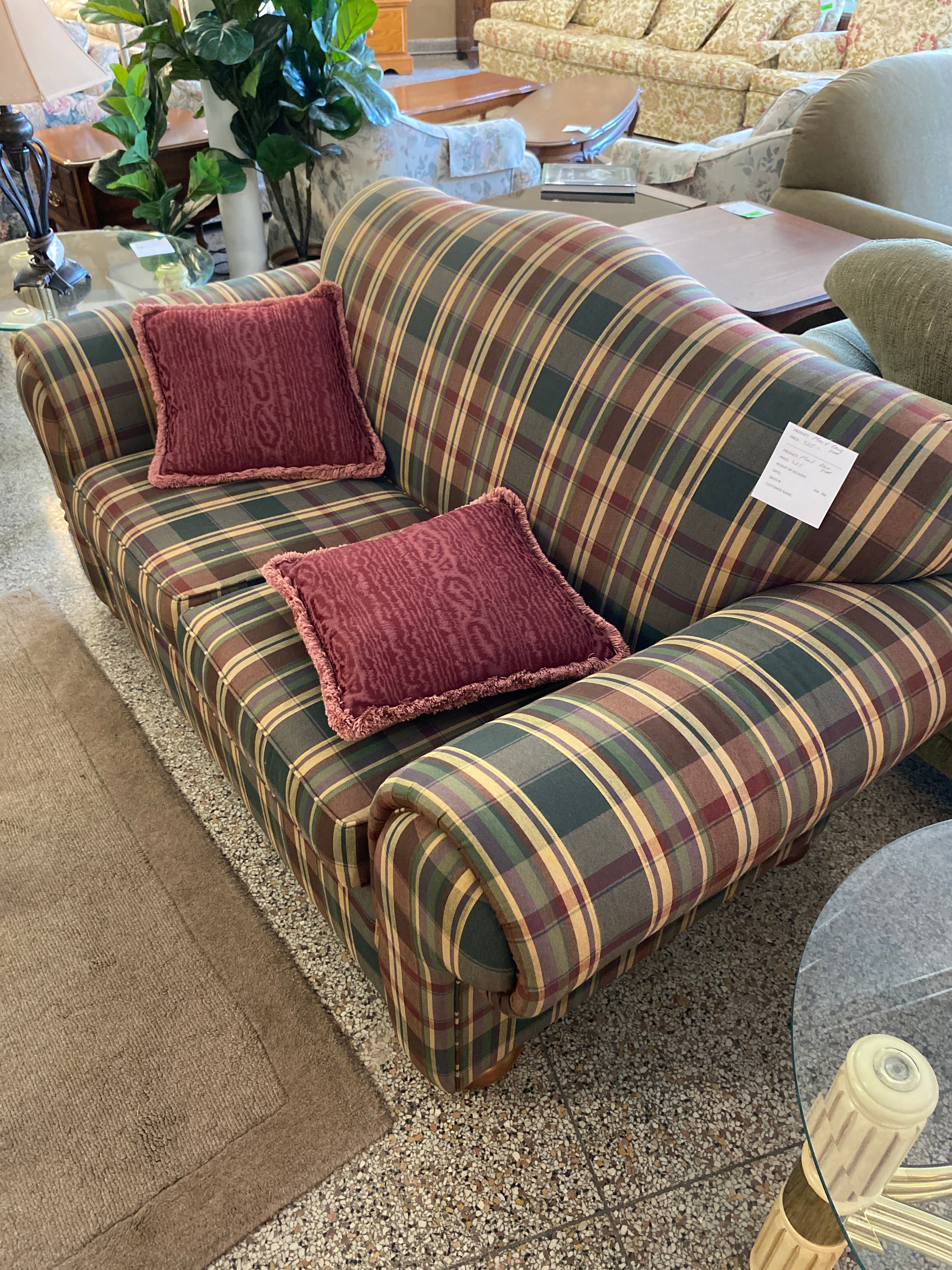 Plaid loveseat