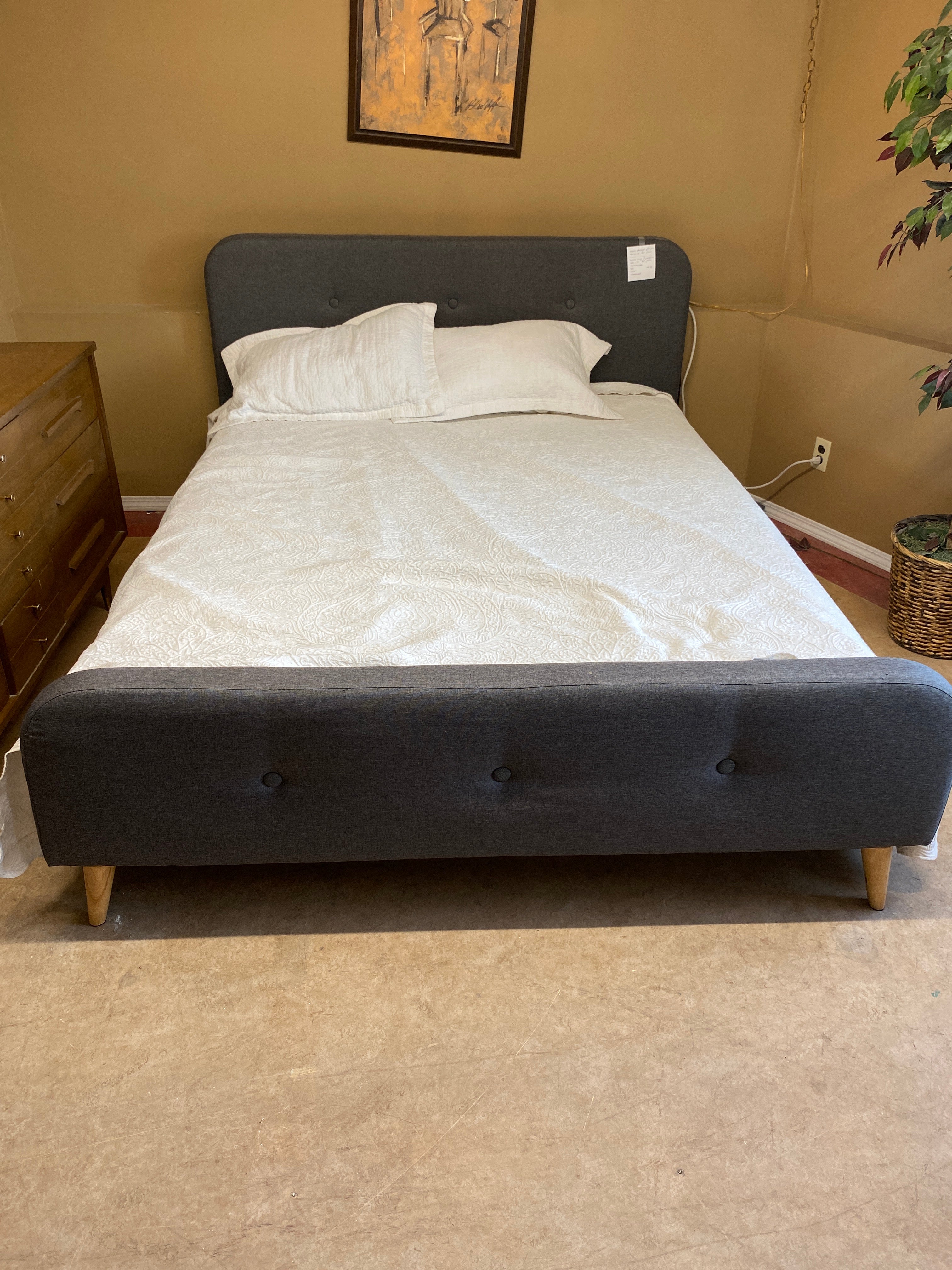 Grey Q platform bed frame