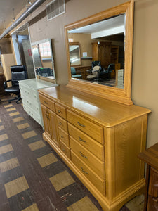 Oak Dresser + Mirror