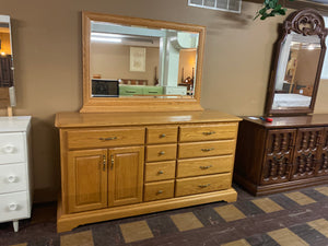 Oak Dresser + Mirror