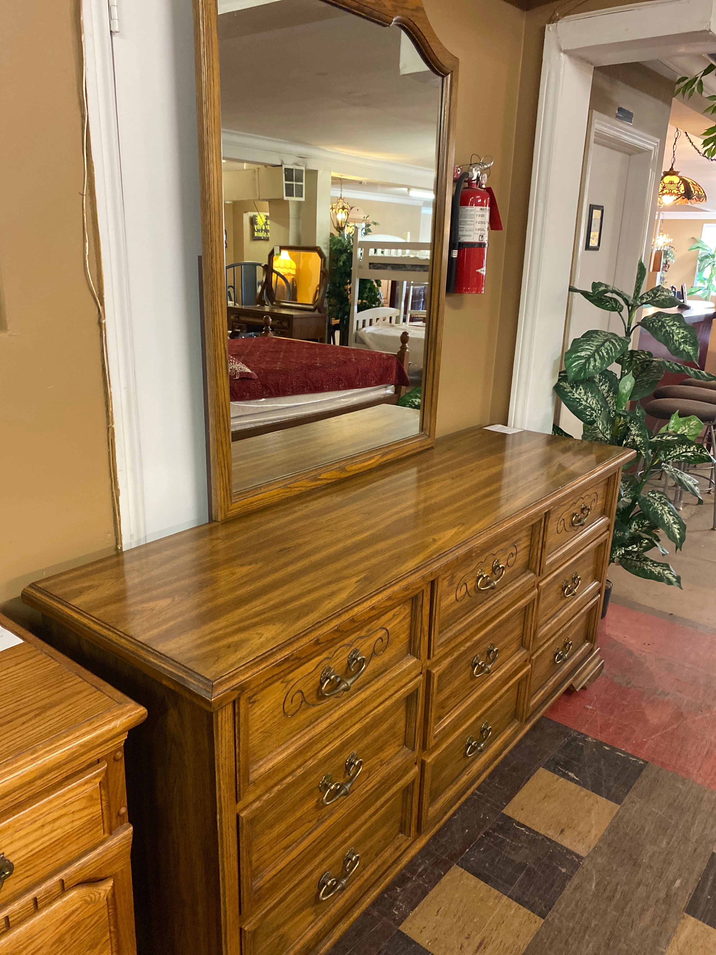 Long dresser with mirror