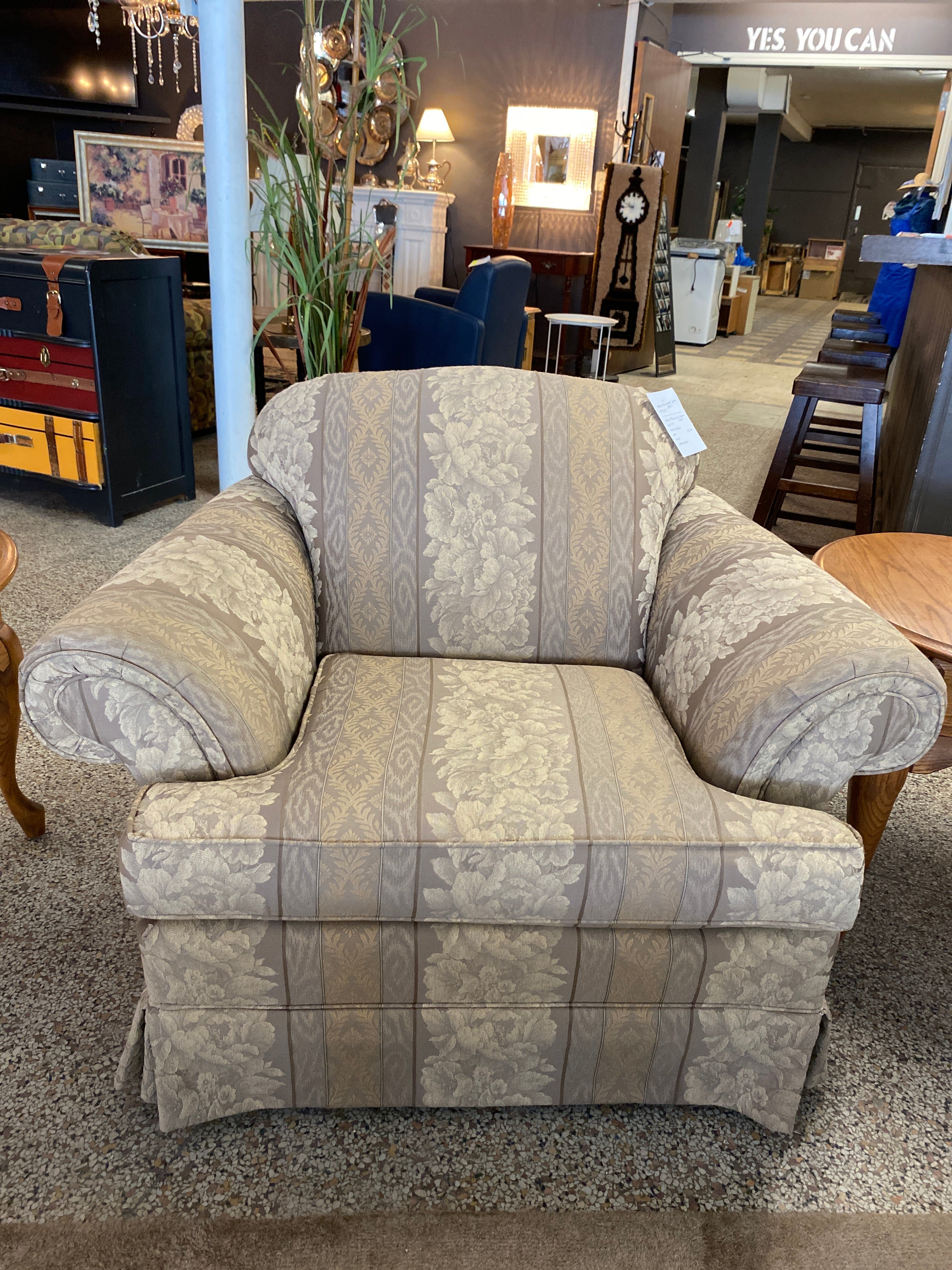 Flowered arm chair