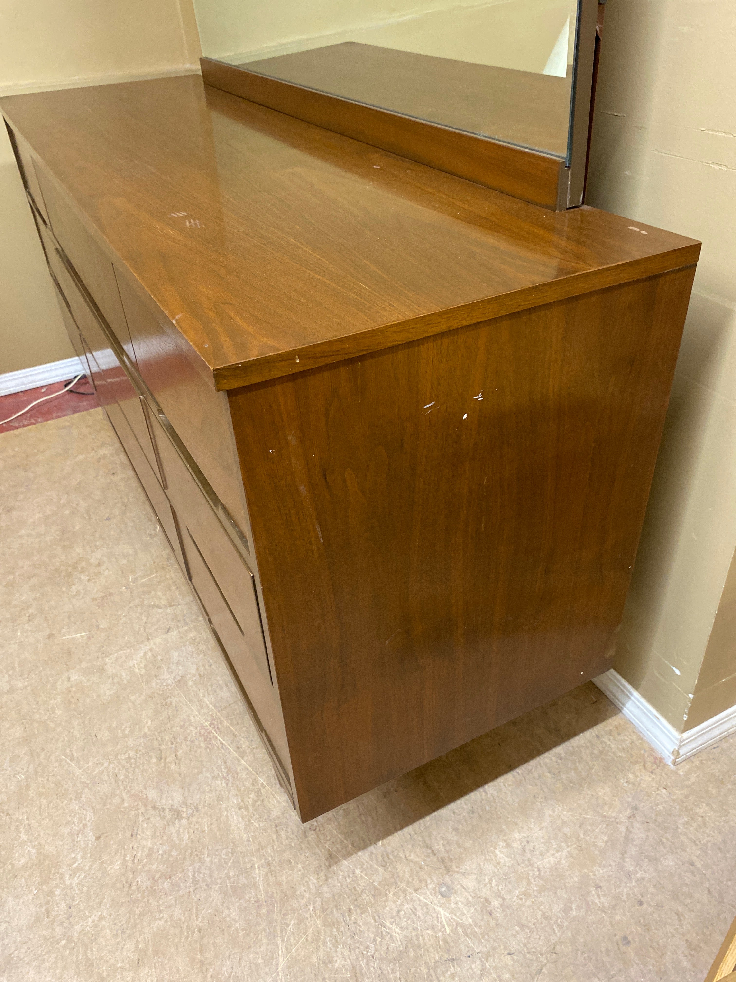 MCM walnut dresser / mirror
