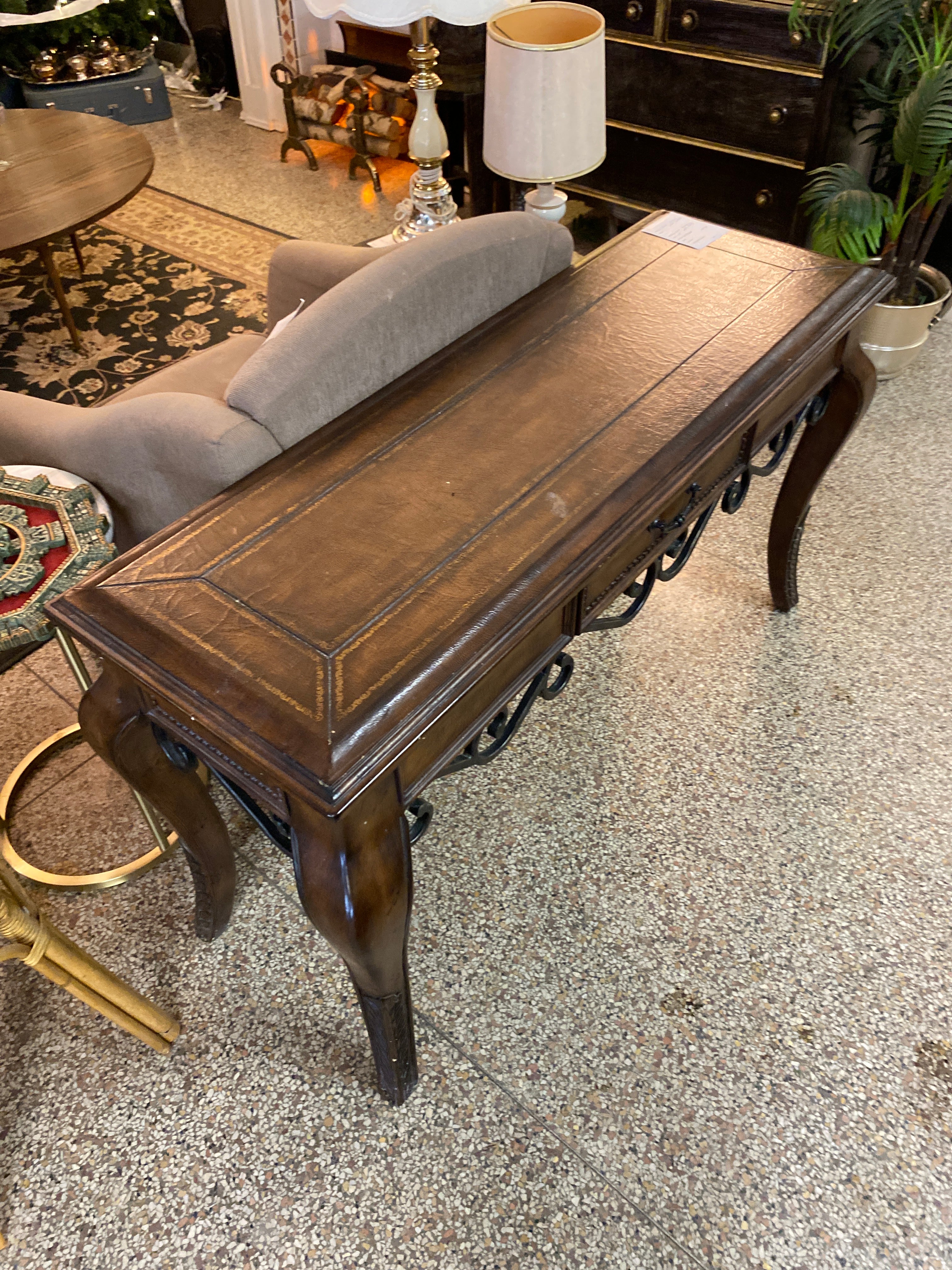 Dark brown sofa table