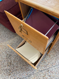 Blond looking file cabinet