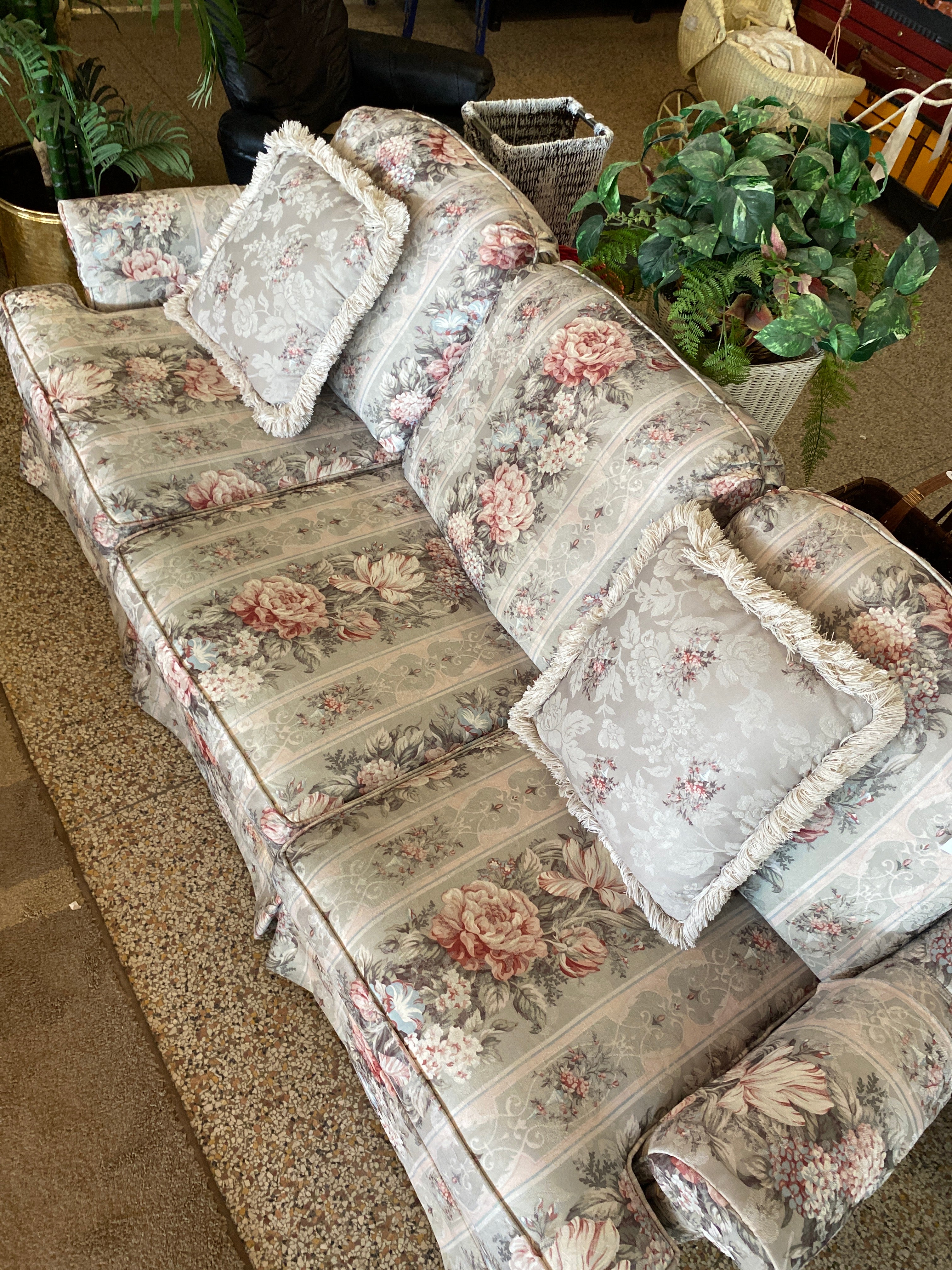 3 seat floral couch