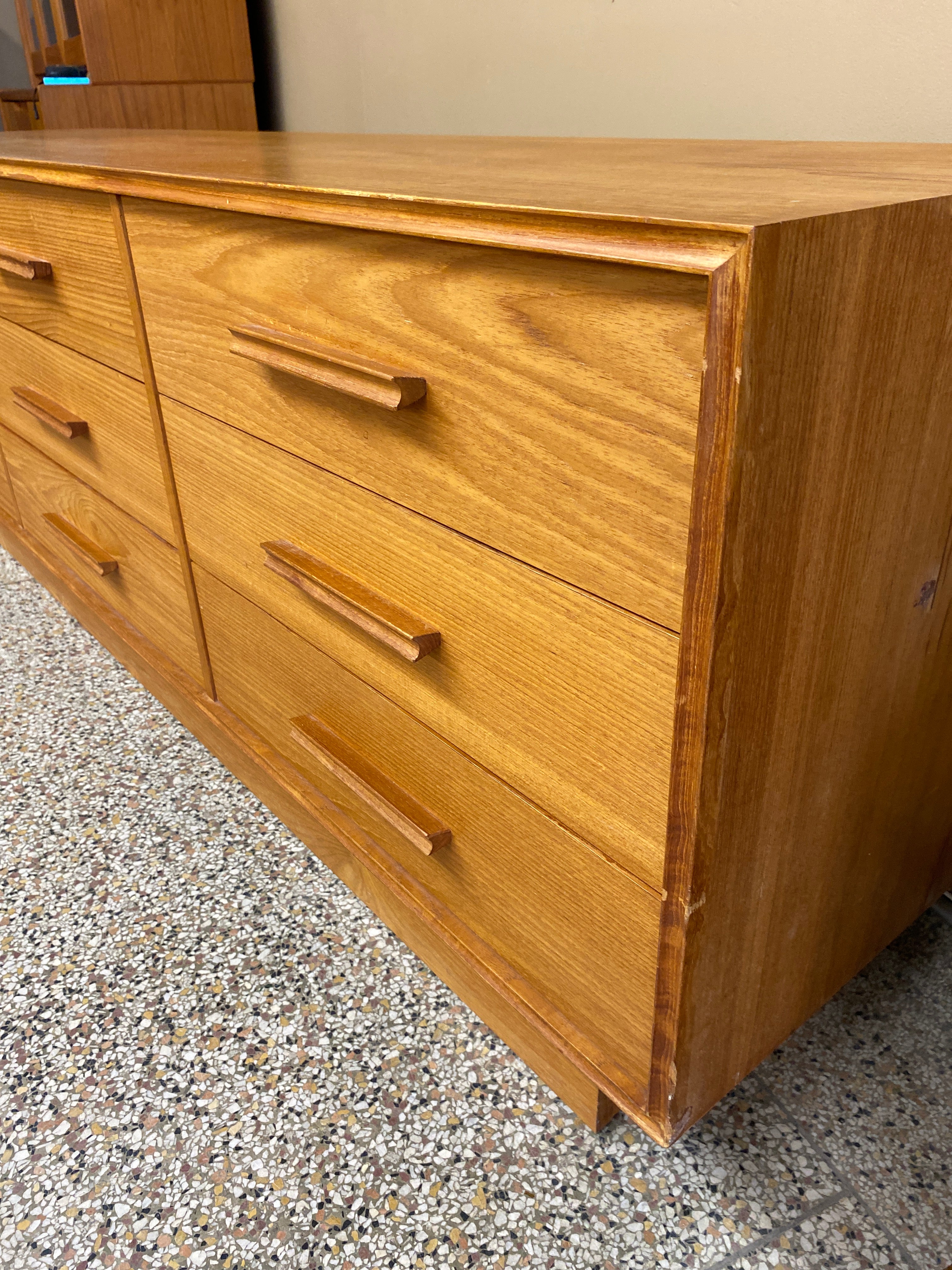 Teak 9 drawer dresser