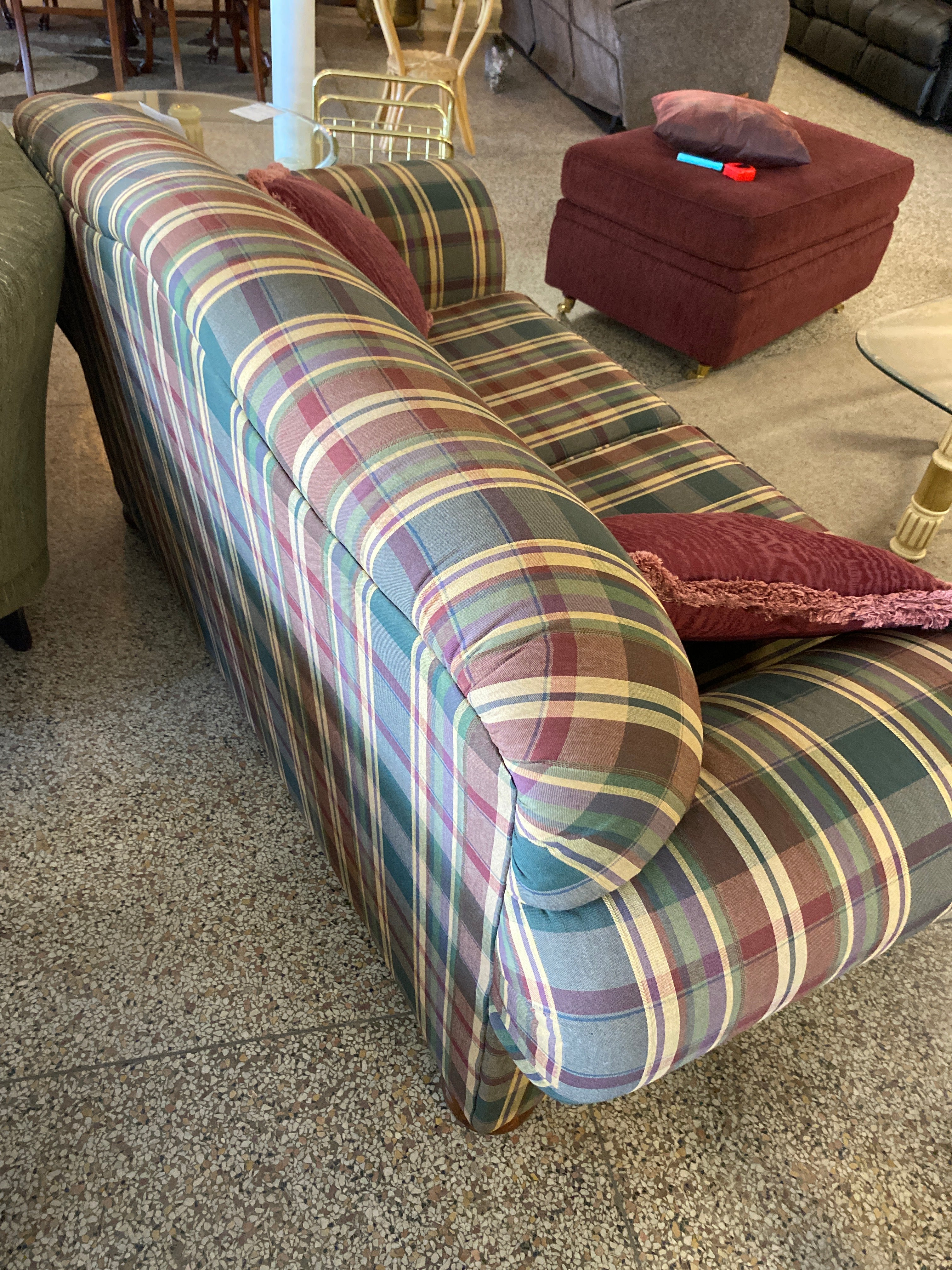 Plaid loveseat