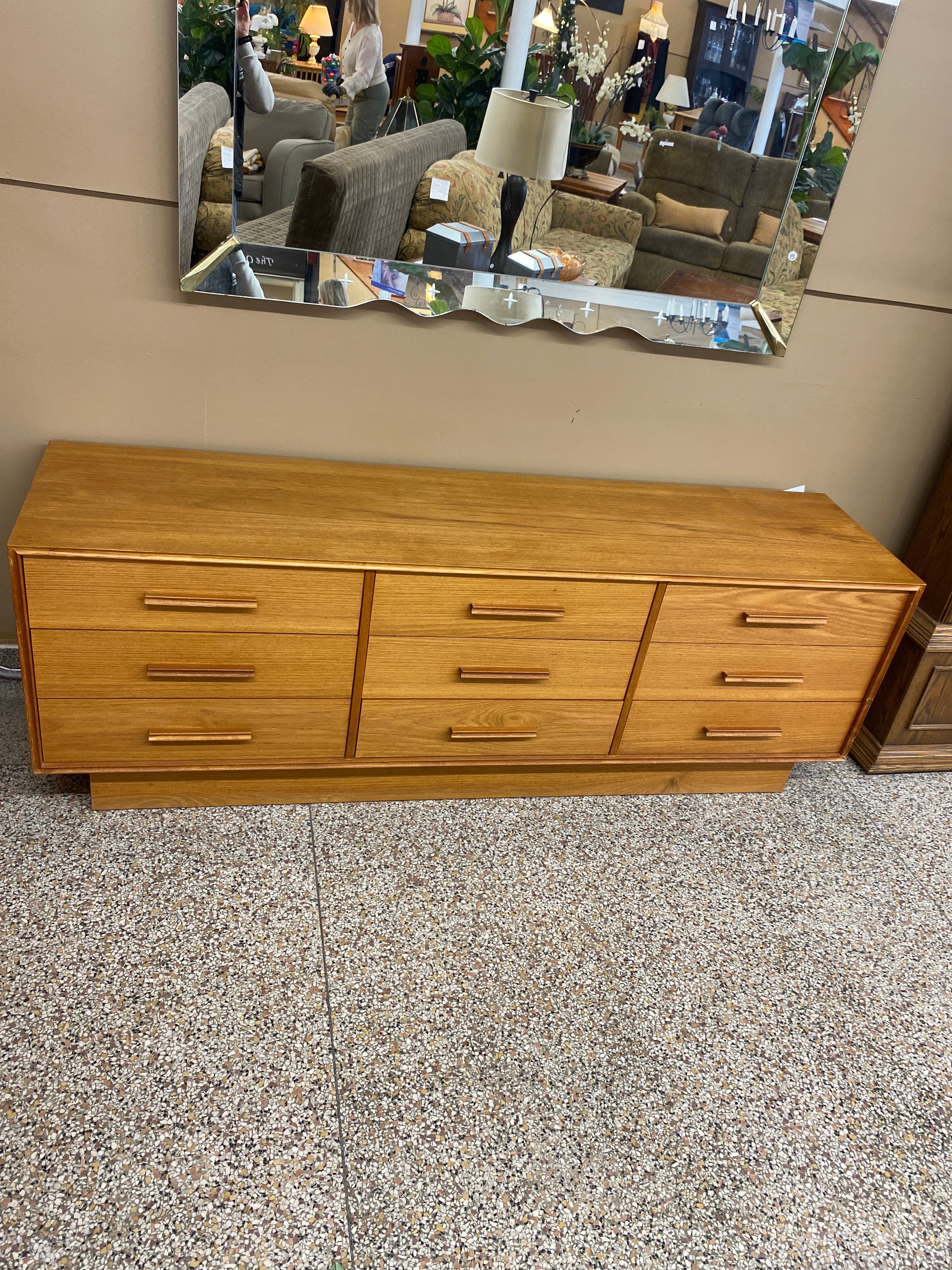 Teak 9 drawer dresser