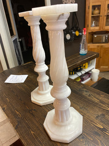 Marble candlestick holders (2)