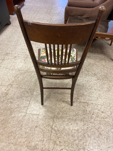 Pressed backed needlepoint chair