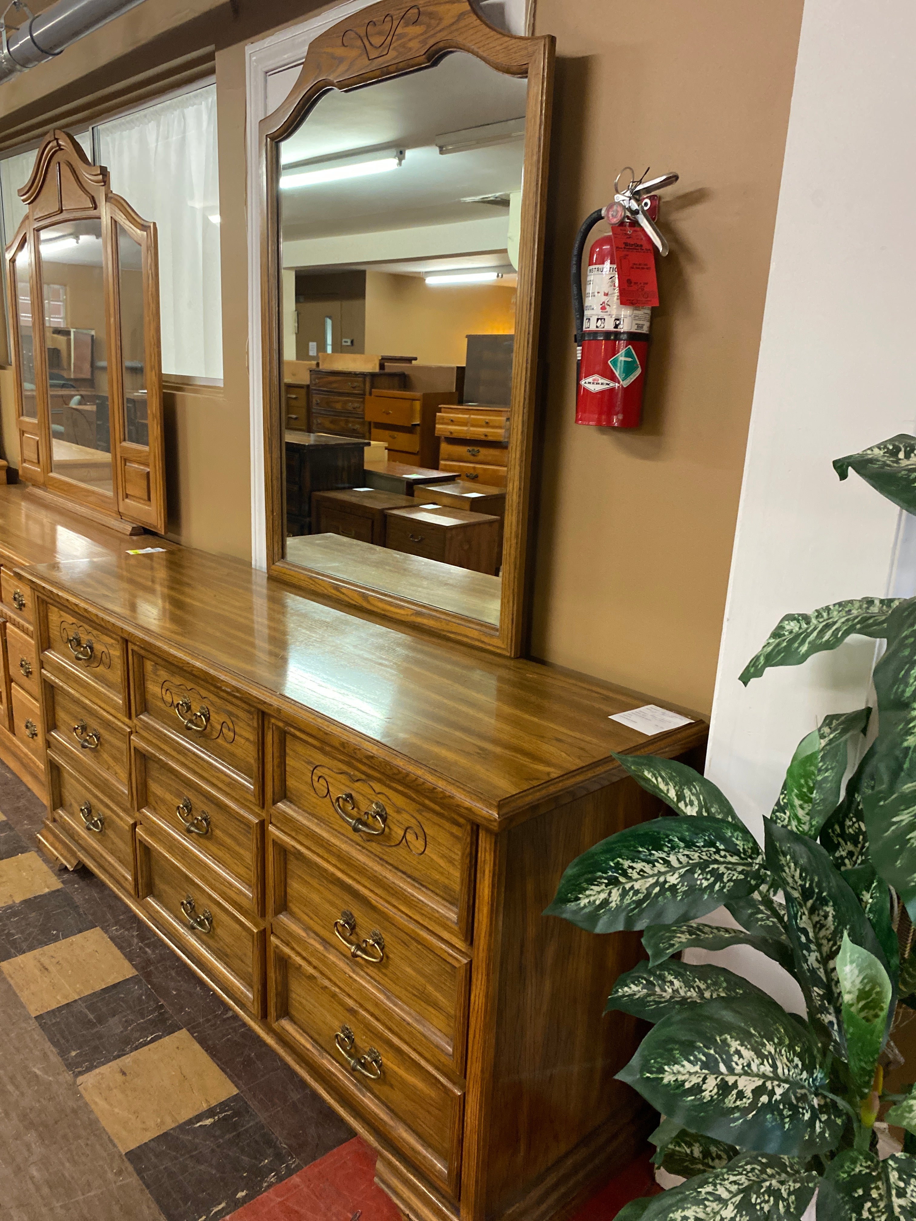 Long dresser with mirror